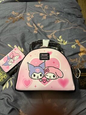Loungefly Pink My Melody & Kuromi Dome Mini Satchel and Wallet